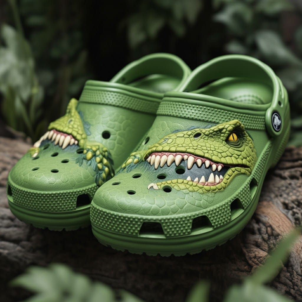 Jurassic Park Crocs: Retro-Futuristic Footwear Design