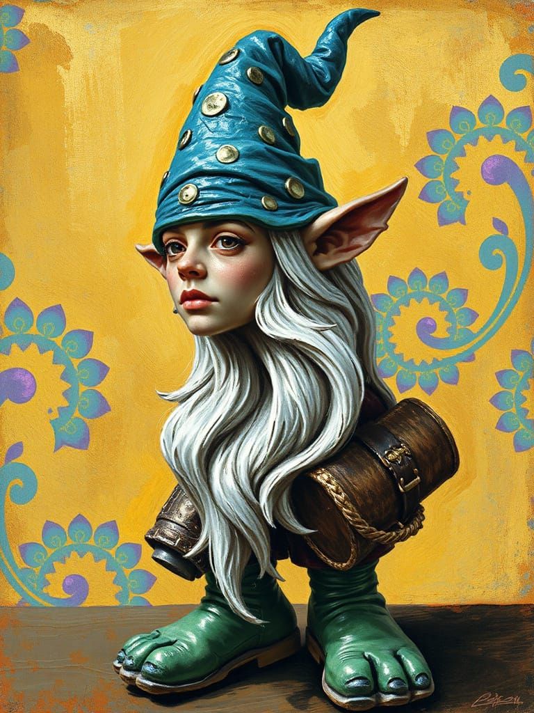 Gnome in Psychedelic Impressionist Style