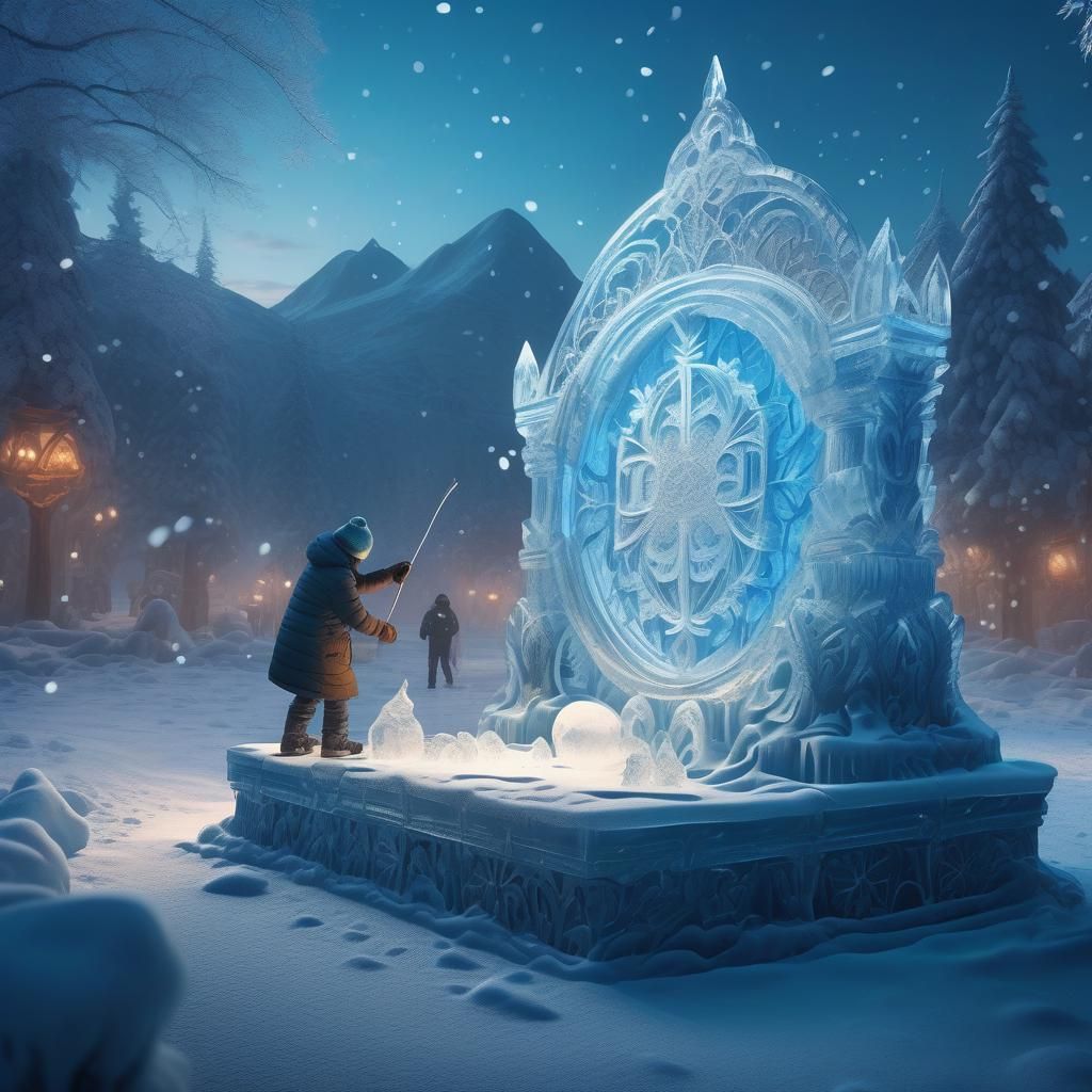 Winter Artist Carves Intricate Ice Sculptures