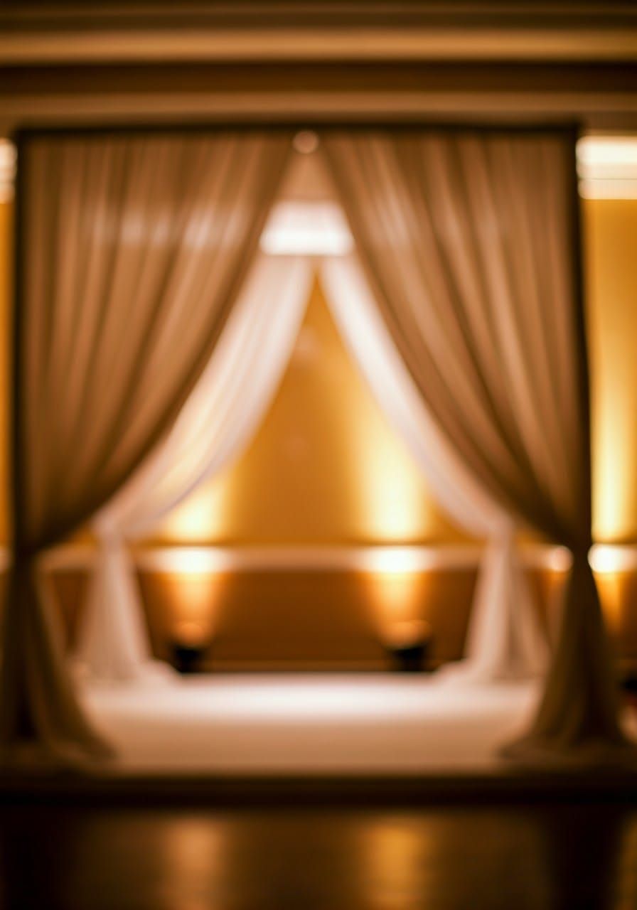 Ethereal Wedding Hall with Billowing Chuppa Canopy in Soft B...