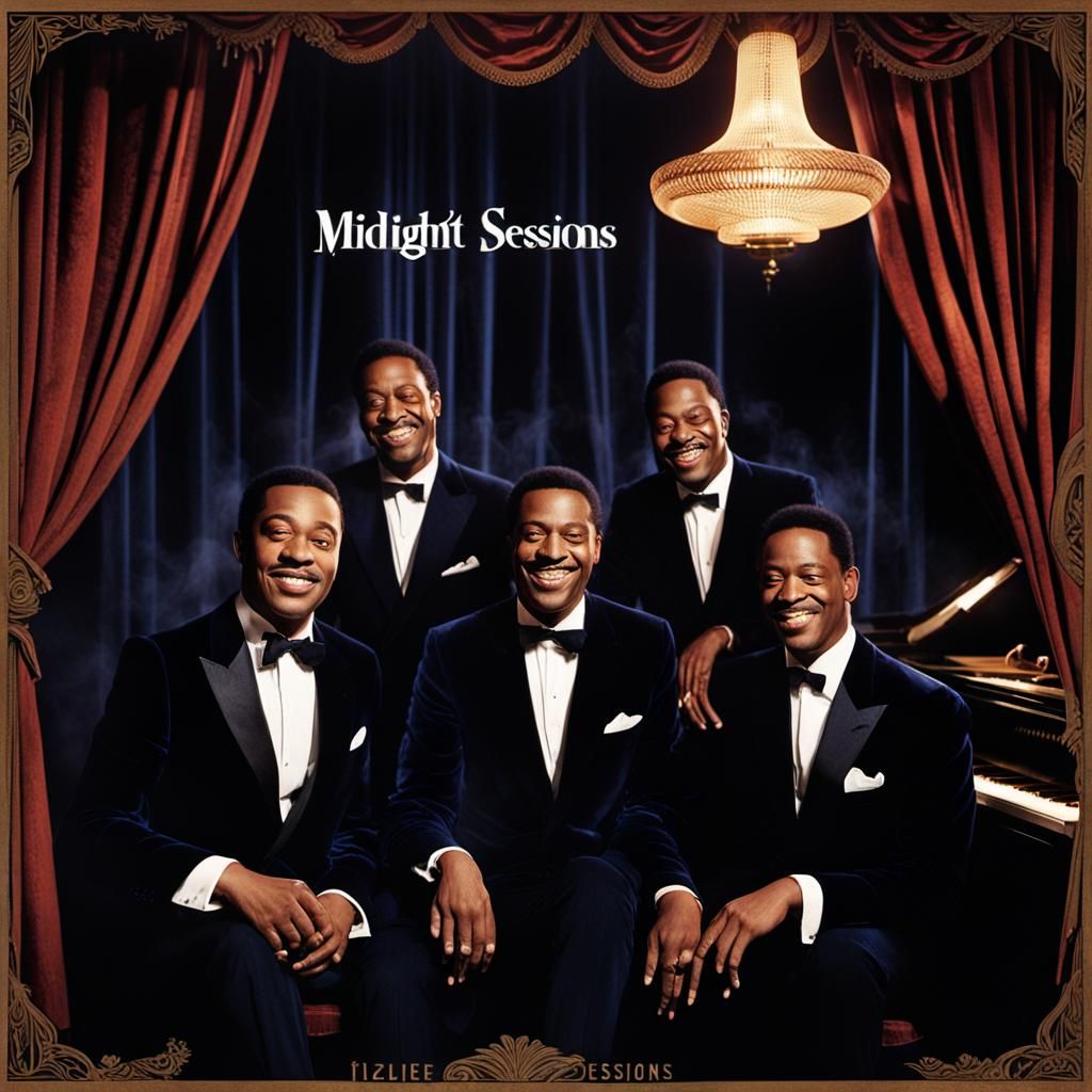 Vintage Jazz Quartet Album Cover in Art Deco Style