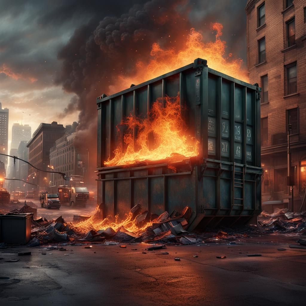 Dramatic Burning Cityscape Digital Matte Painting