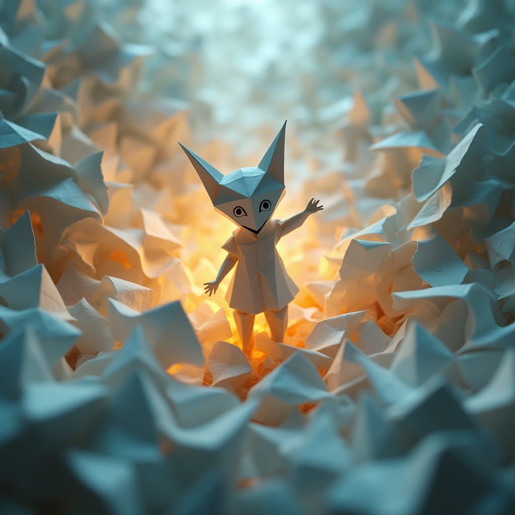 Origami Resilience Amidst Papercraft Chaos