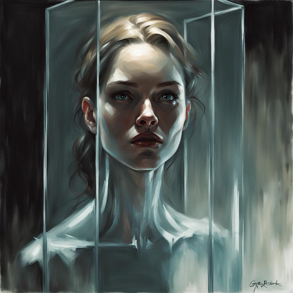 Sinister Glass Girl Digital Painting