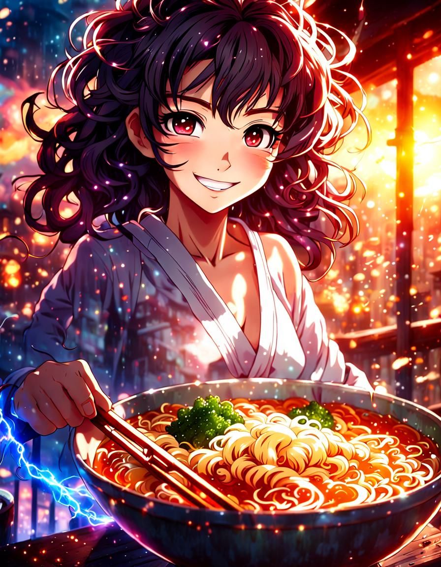 Anime Ramen Bowl with Astral Divergence in 8K