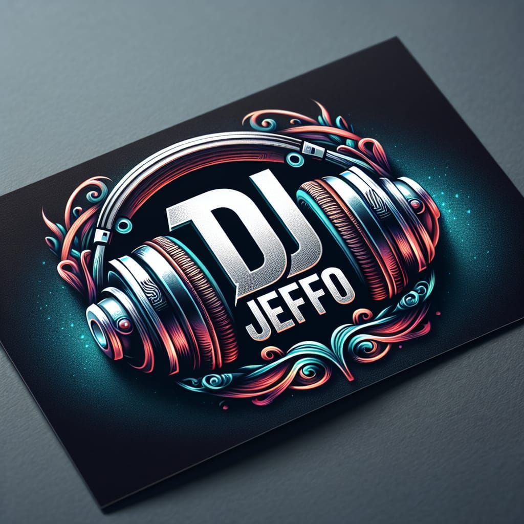 DJ Logo with Headphones on Business Card
