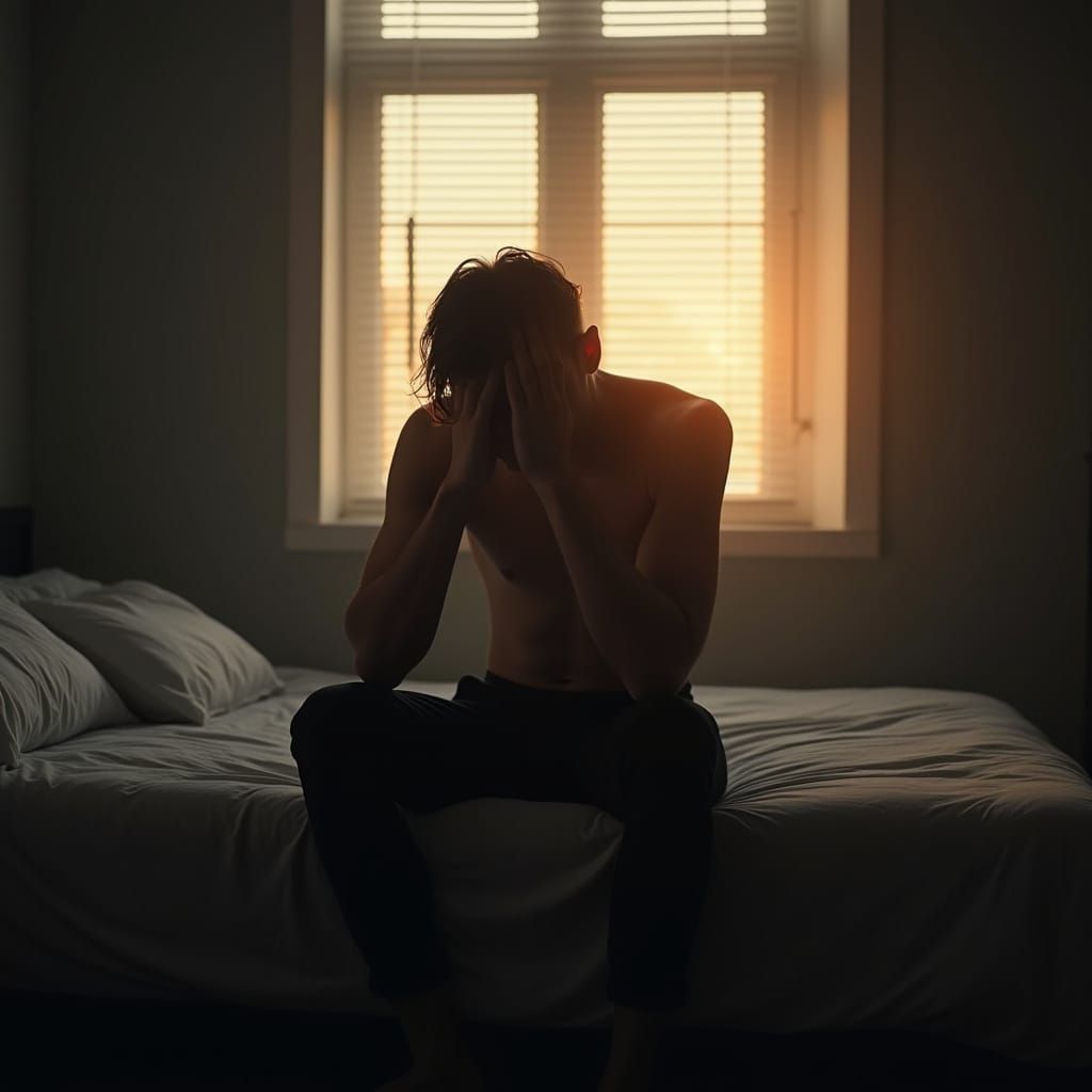 Man at Sunrise: Gritty Realism in Biohacker Style