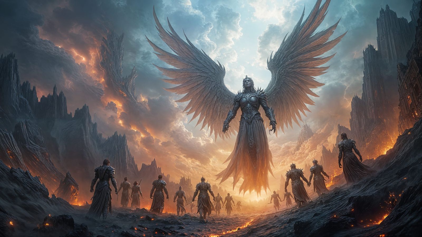 Angels and Demons Clash in Epic Sky Battle