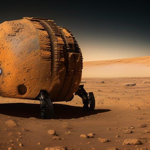 Ancient Astronaut Fashion Show on Phobos in Golden Light