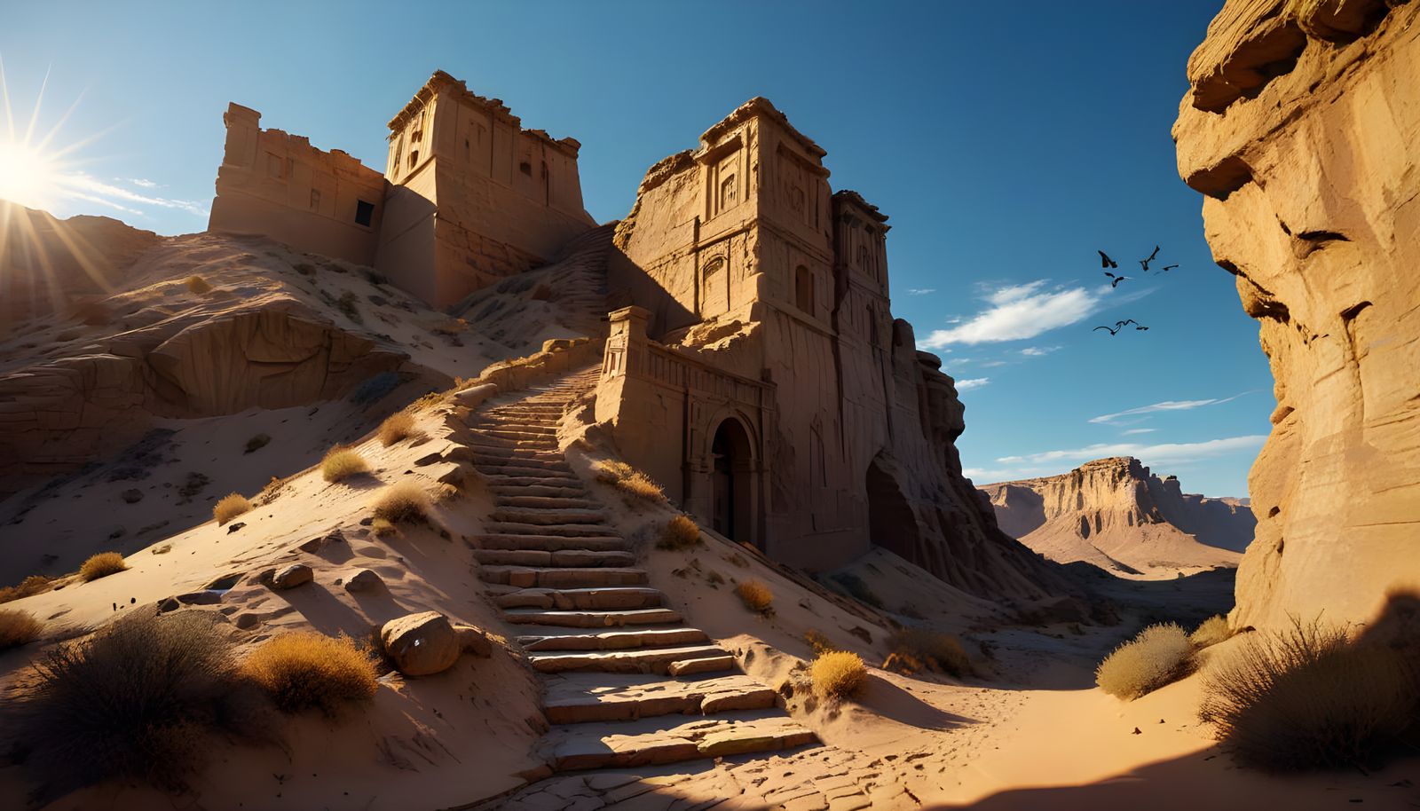 Ancient Desert Staircase to Tower of Silence