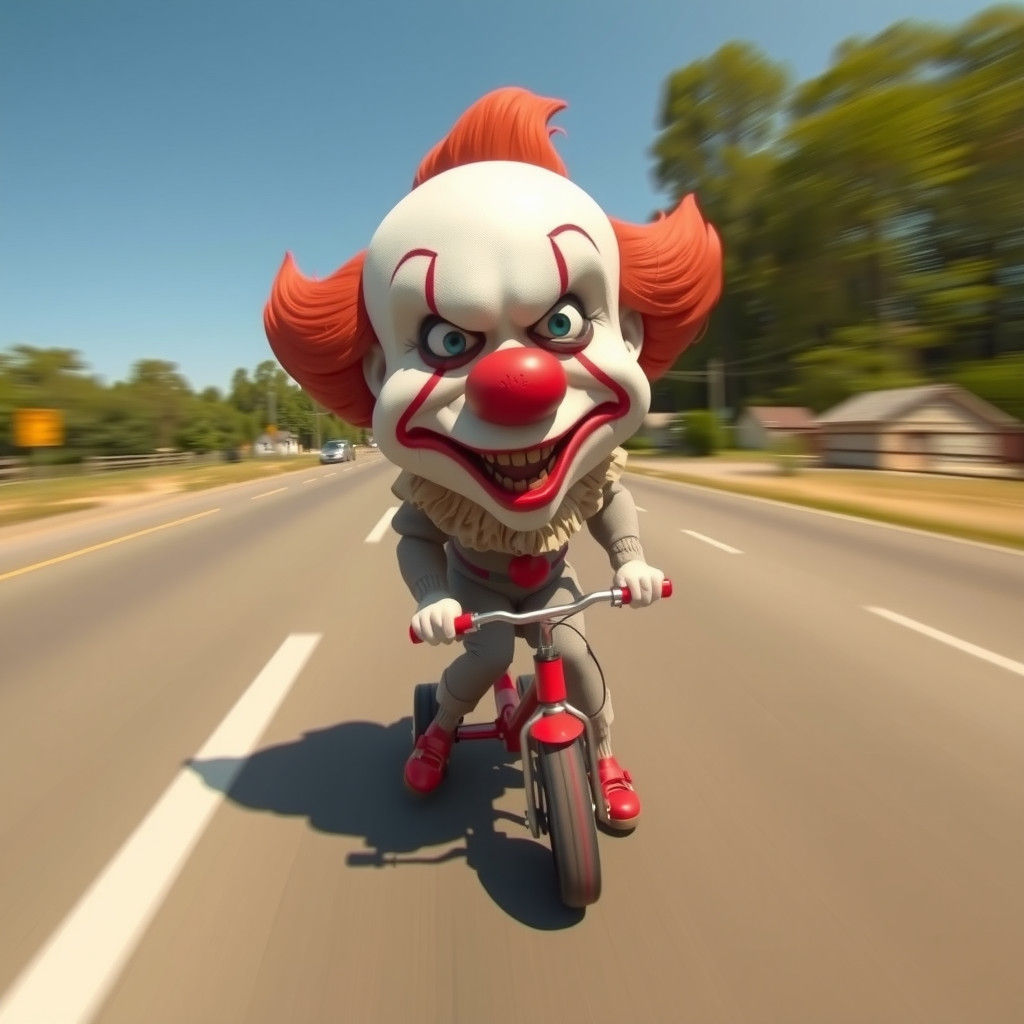 Pennywise Rides a Tricycle: 3D Claymation Caricature