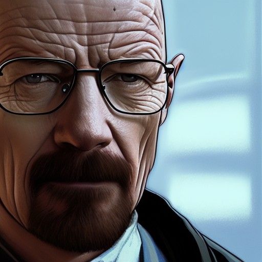 Walter White Portrait in Walmart, Hyperdetailed Art