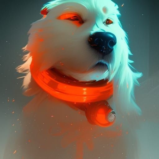 Festive Santa Paws Dog in Digital Art Style