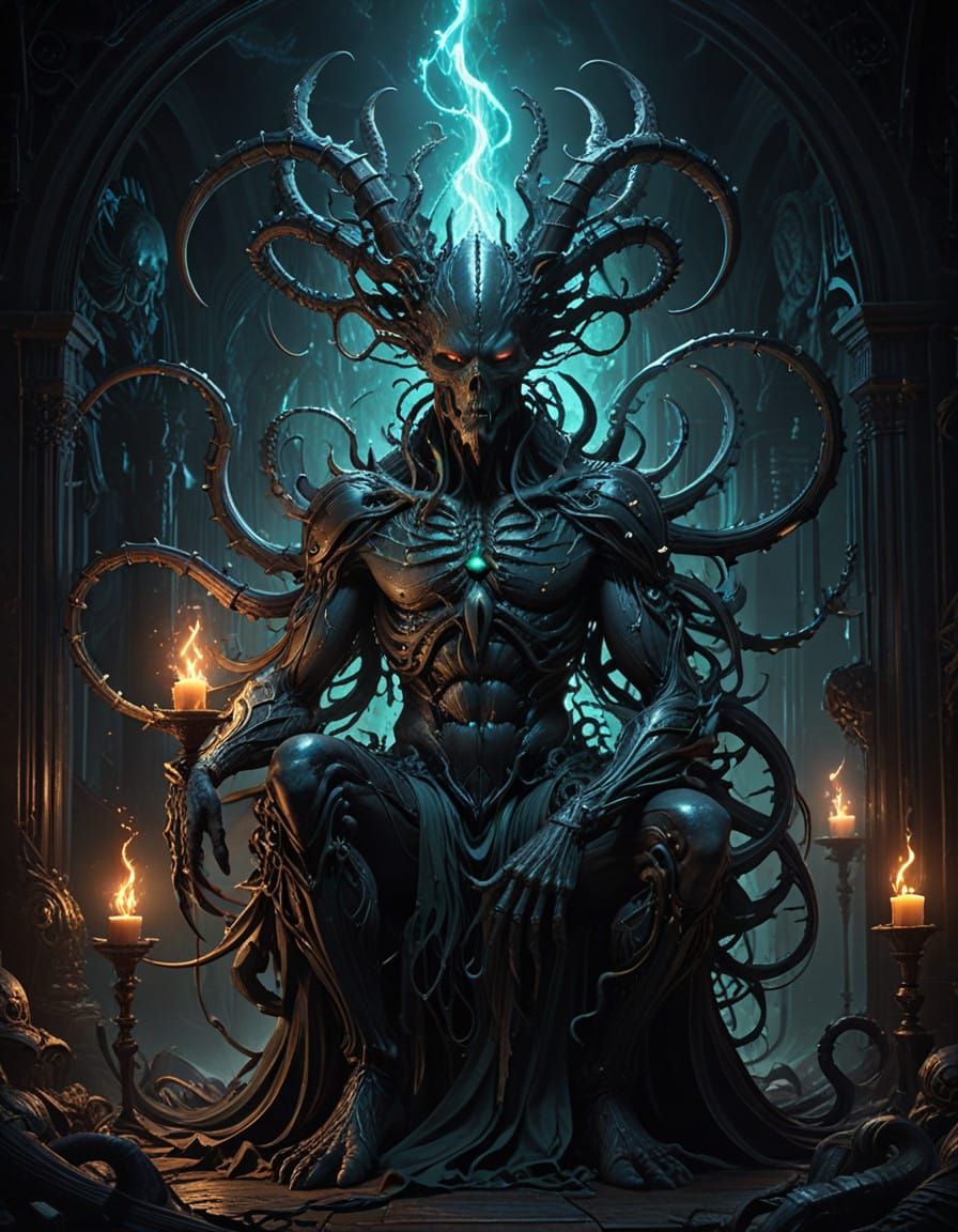 Ethereal Nightmare Creature in Dark Fantasy Aesthetic