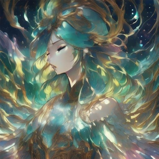 Romantic Manga Couple in Vibrant Colors