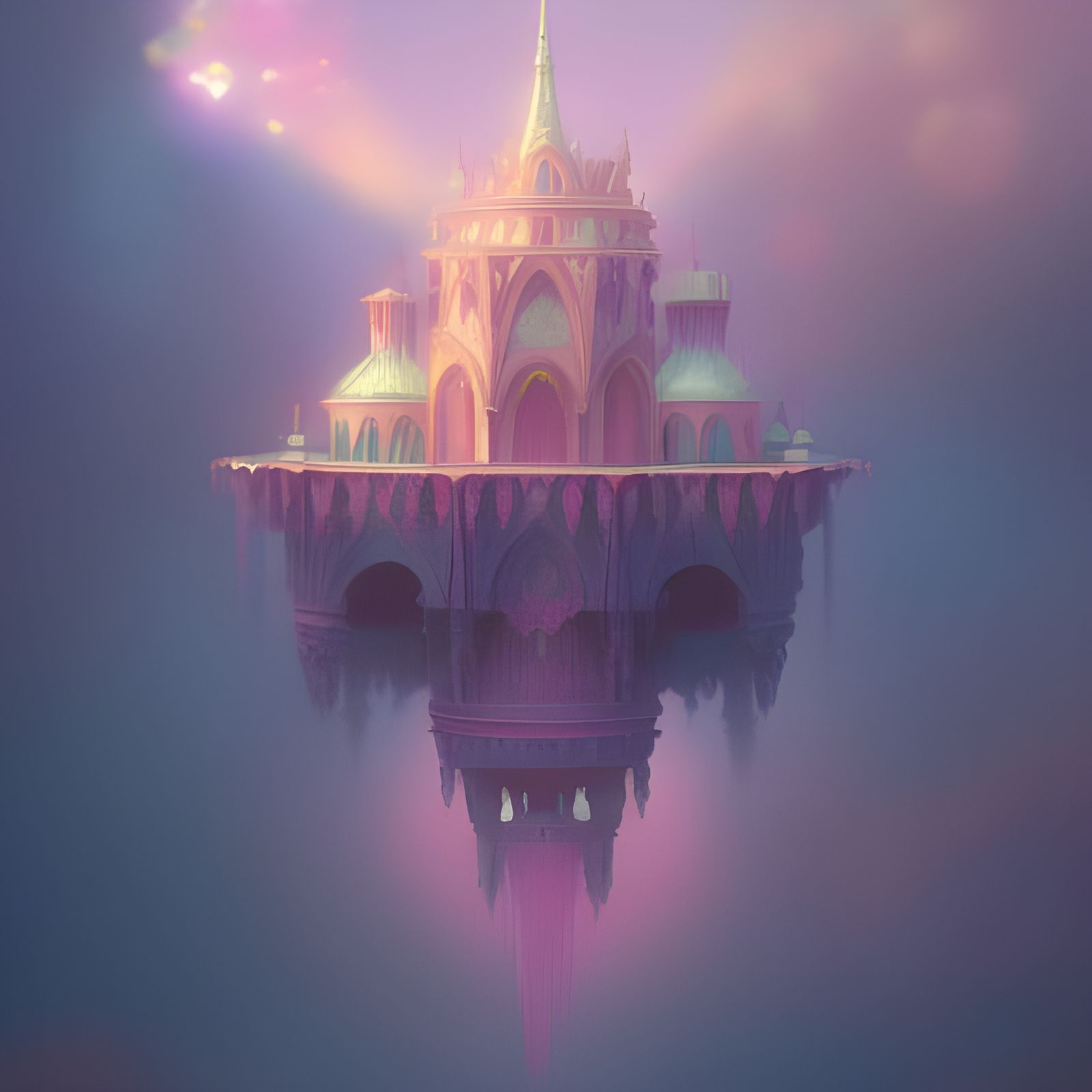 Pink Bubblegum Treehouse Castle: Digital Art Masterpiece
