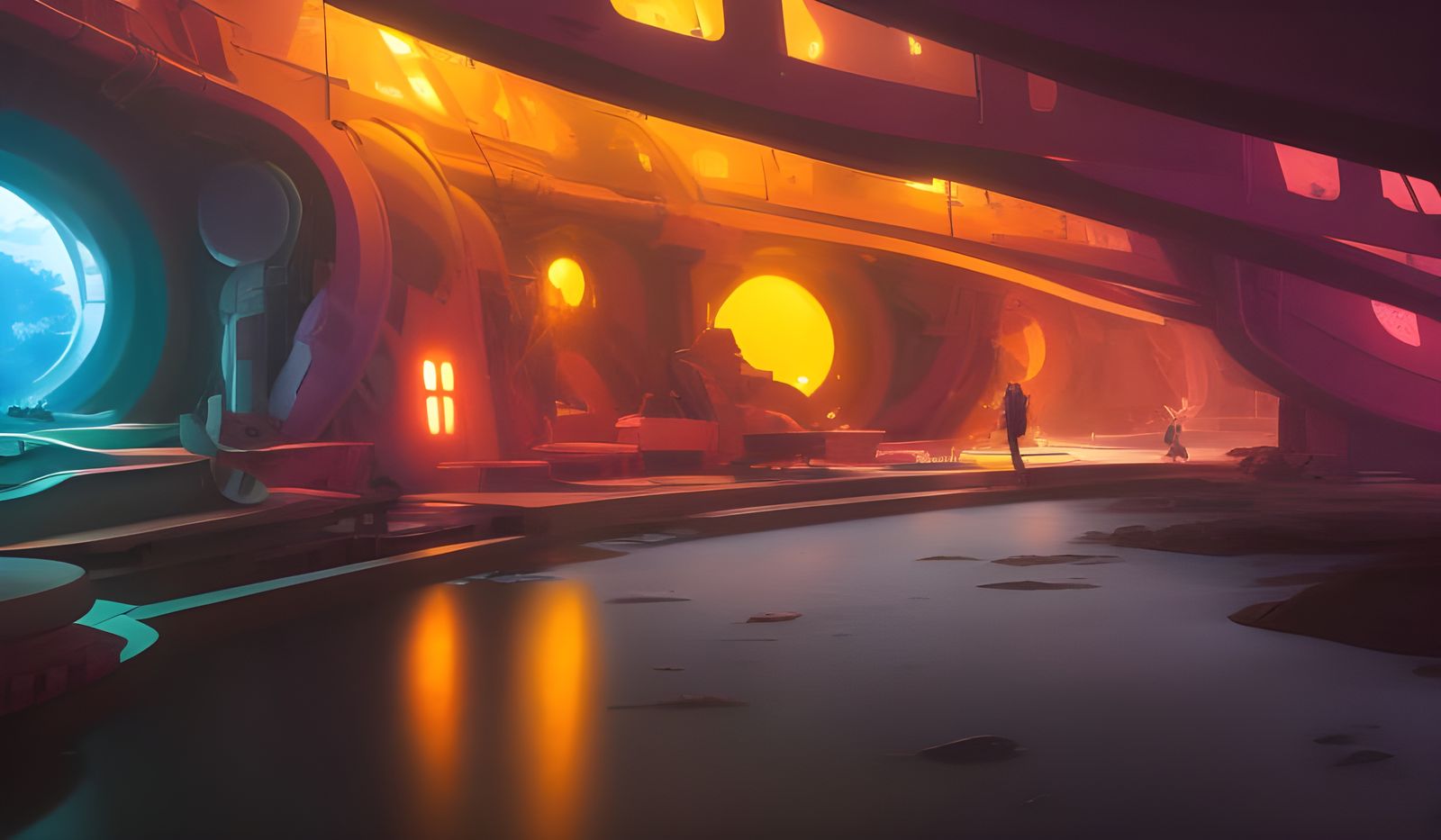 Happy Bunker: Intricate Gouache Illustration