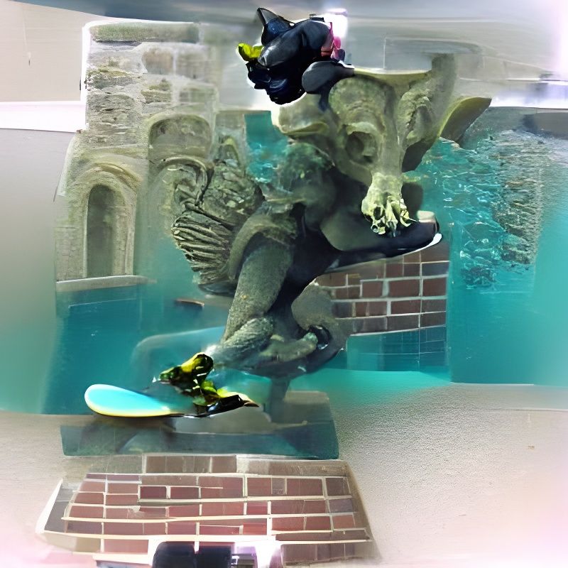Underwater Gargoyle Kickflip Generated by AI