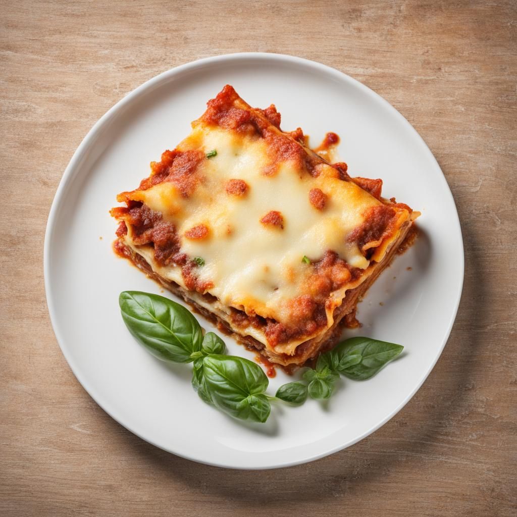 Classic Italian Lasagna with Cheese and Sauce