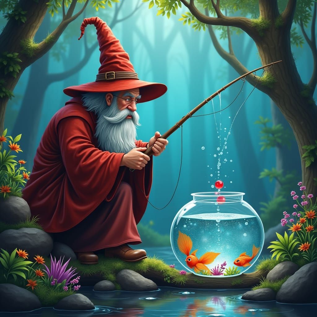 Wizard Fishing in a Fishbowl