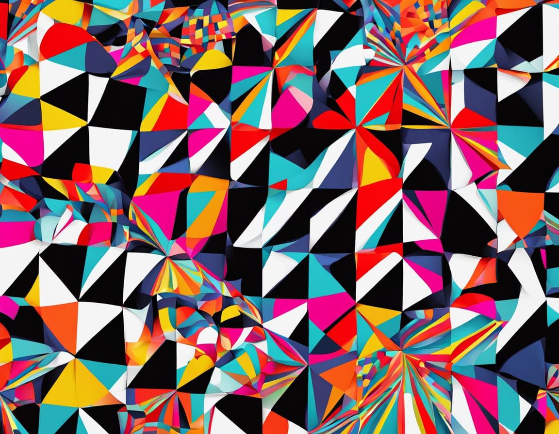 Whimsical Checkered Cubes in Vibrant Pop Art Geometric Abstr...