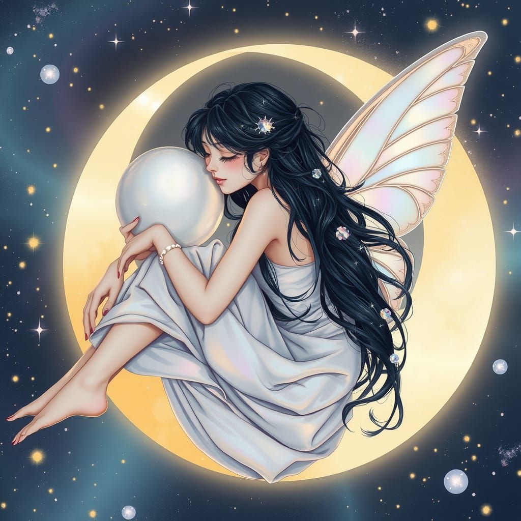 Ethereal Fairy in Crescent Moon, Anime Key Visual