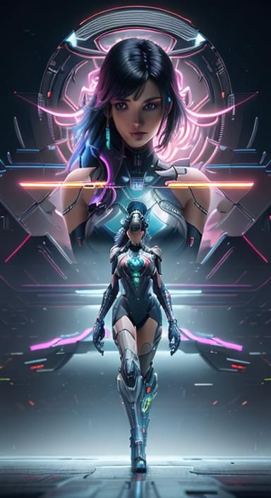 Nintendo Switch as Anime Girl in Cyberpunk Style