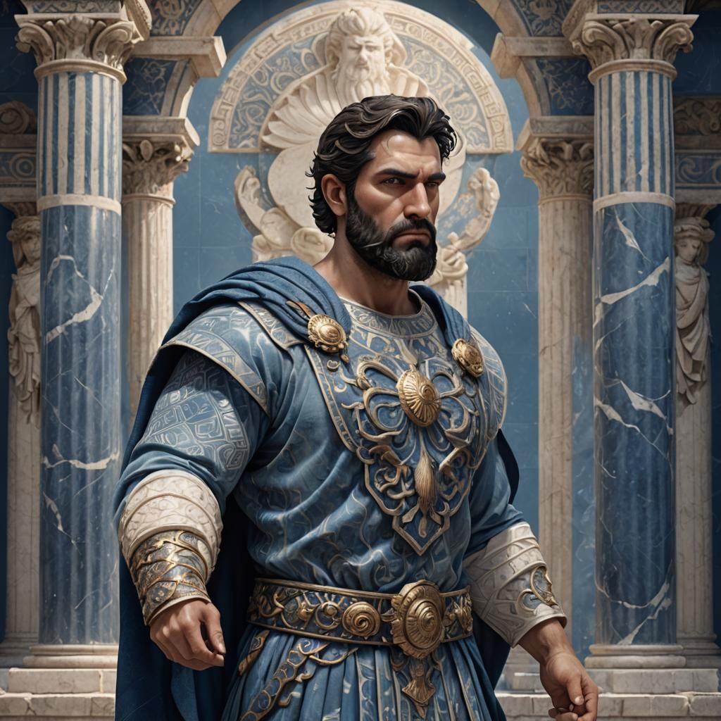 Handsome Greek God in Detailed Matte Painting