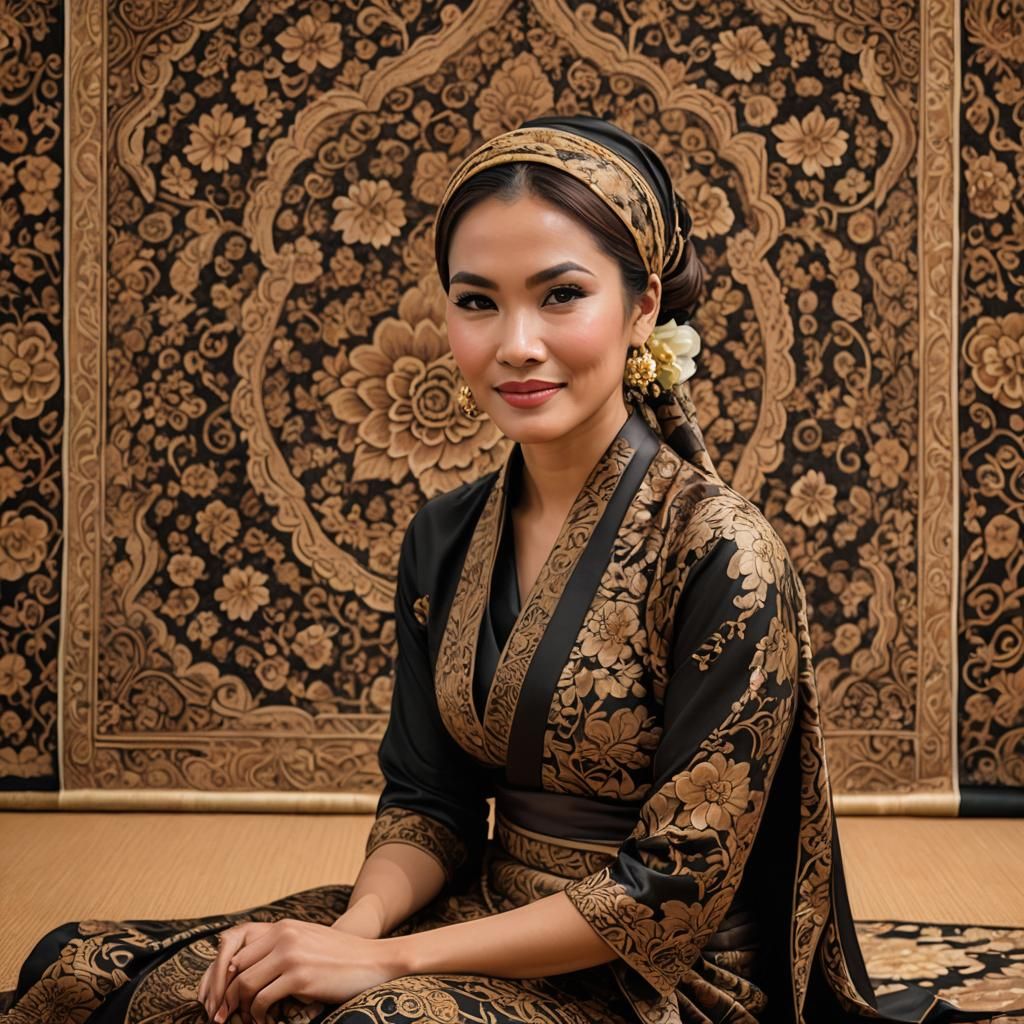 Elegant Malay Woman Portrait in Realistic Style