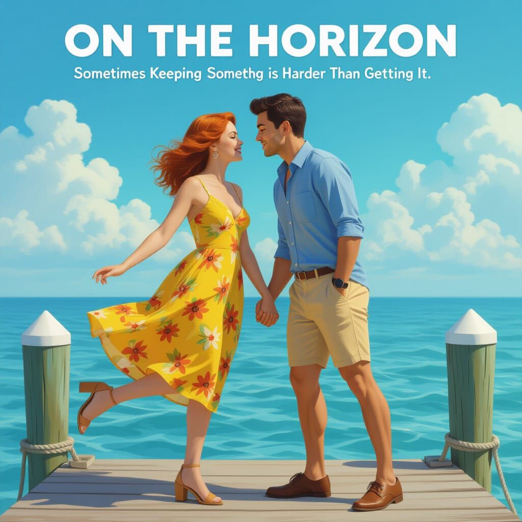 Romantic Comedy Movie Poster: Couple on Dock