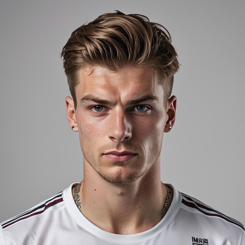 Detailed Portrait of Dutch Soccer Player in Studio Lighting