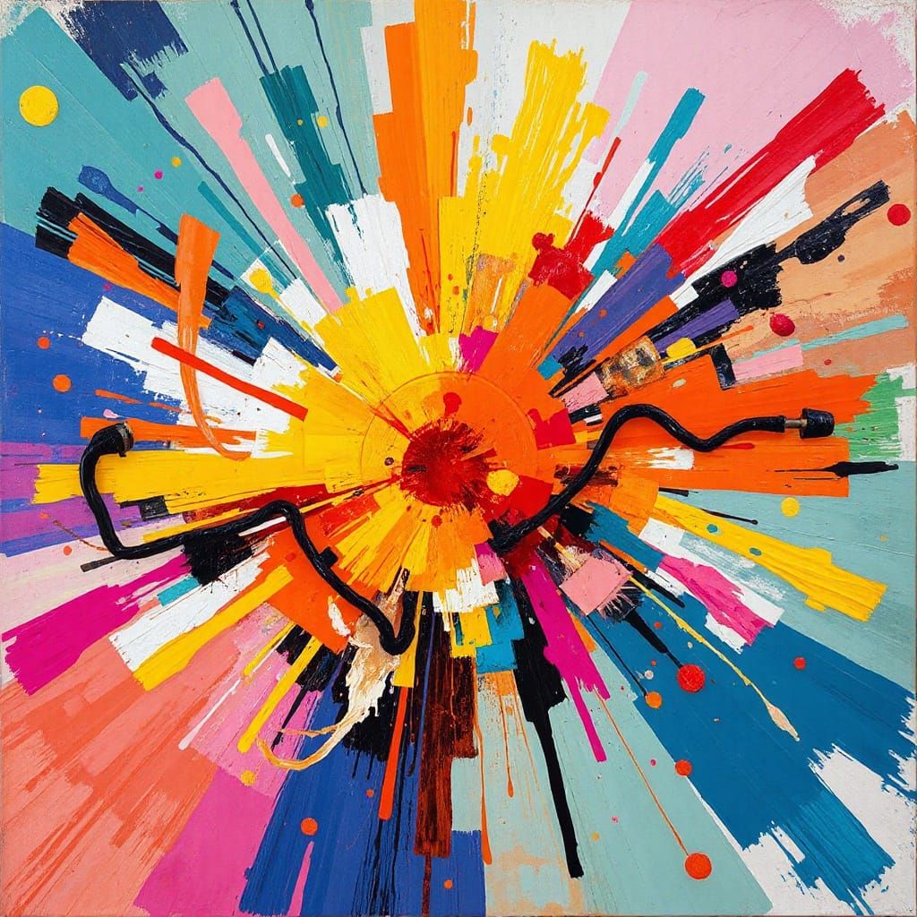 Abstract Explosion of Colors in Modern Art Style