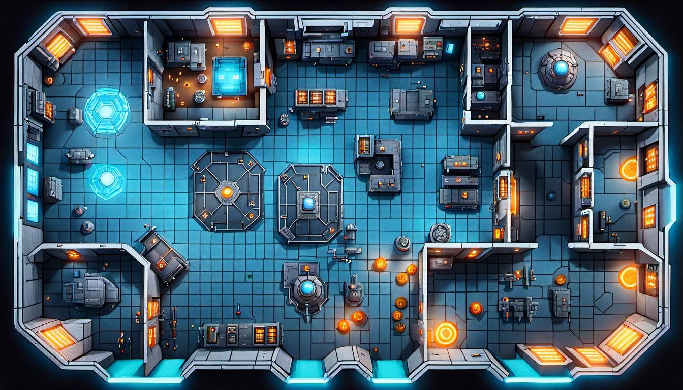 Futuristic Military Space Base RPG Map