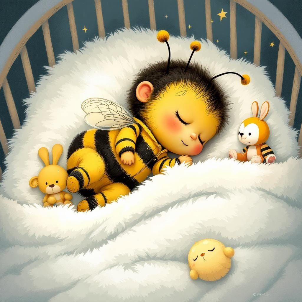 A cartoon-style bumblebee