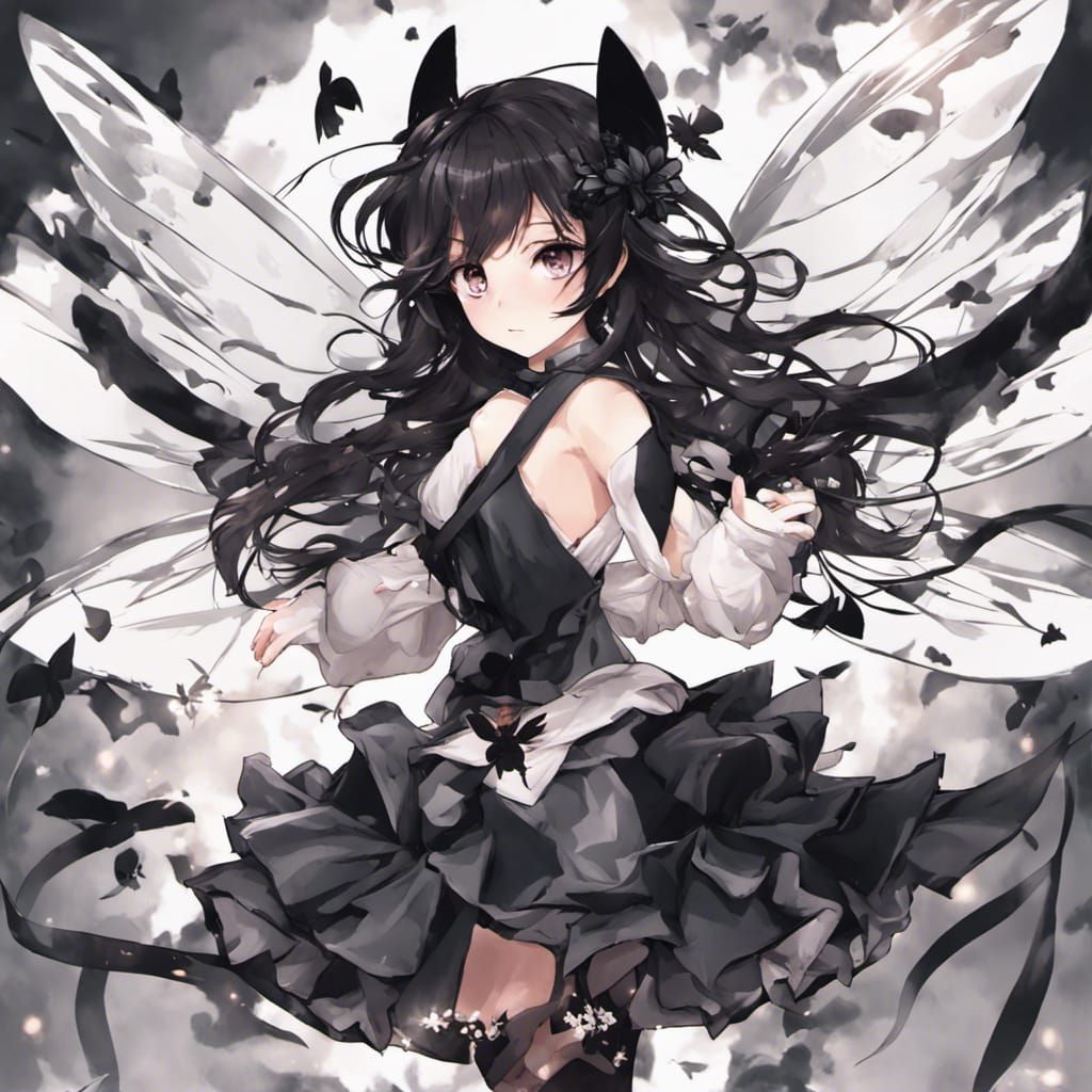 Chibi Butterfly Woman in Anime Style