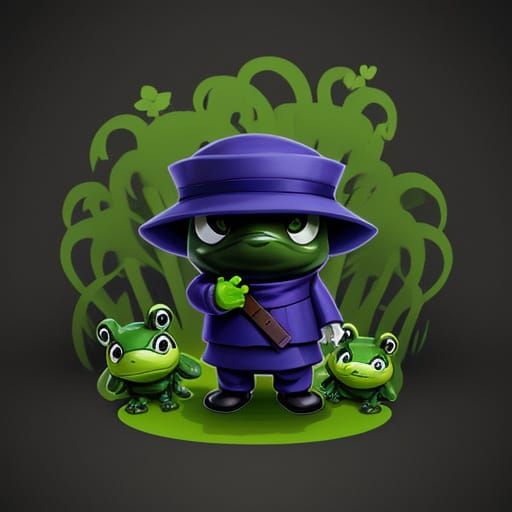 Plush Toy Frog Cultist in Forest Game Style