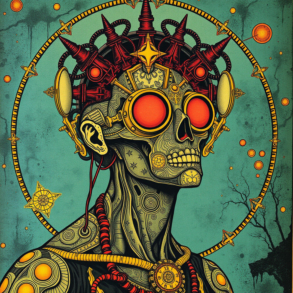 Psychedelic Ink Dieselpunk Vitruvian Human