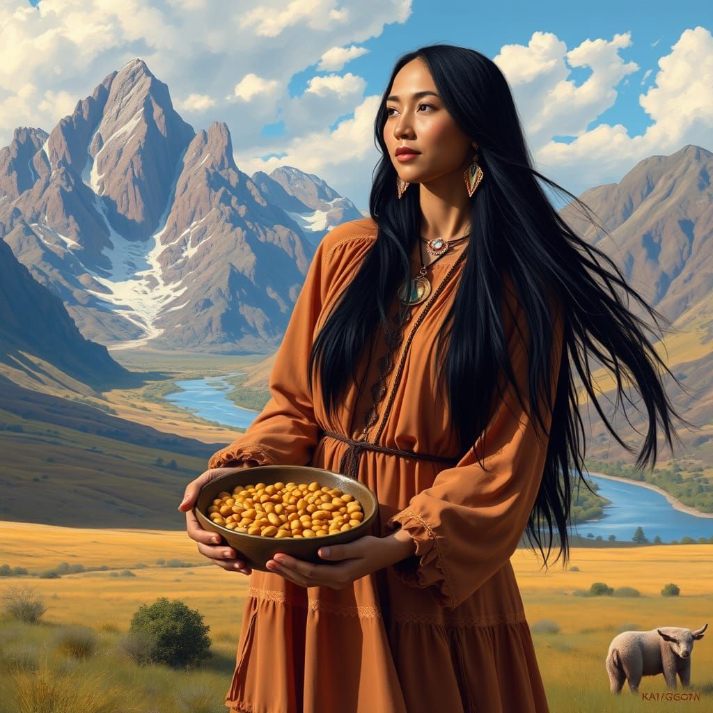 Native Woman: Desert Goddess of Pinto Beans