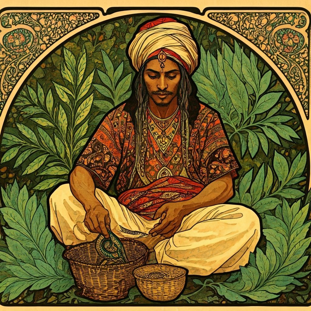 Snake Charmer in Art Nouveau Style