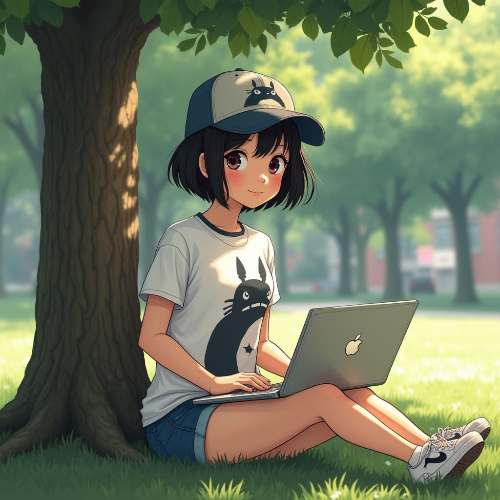 Hyper Realistic Portrait of Half Asian Teenage Girl in Bosto...