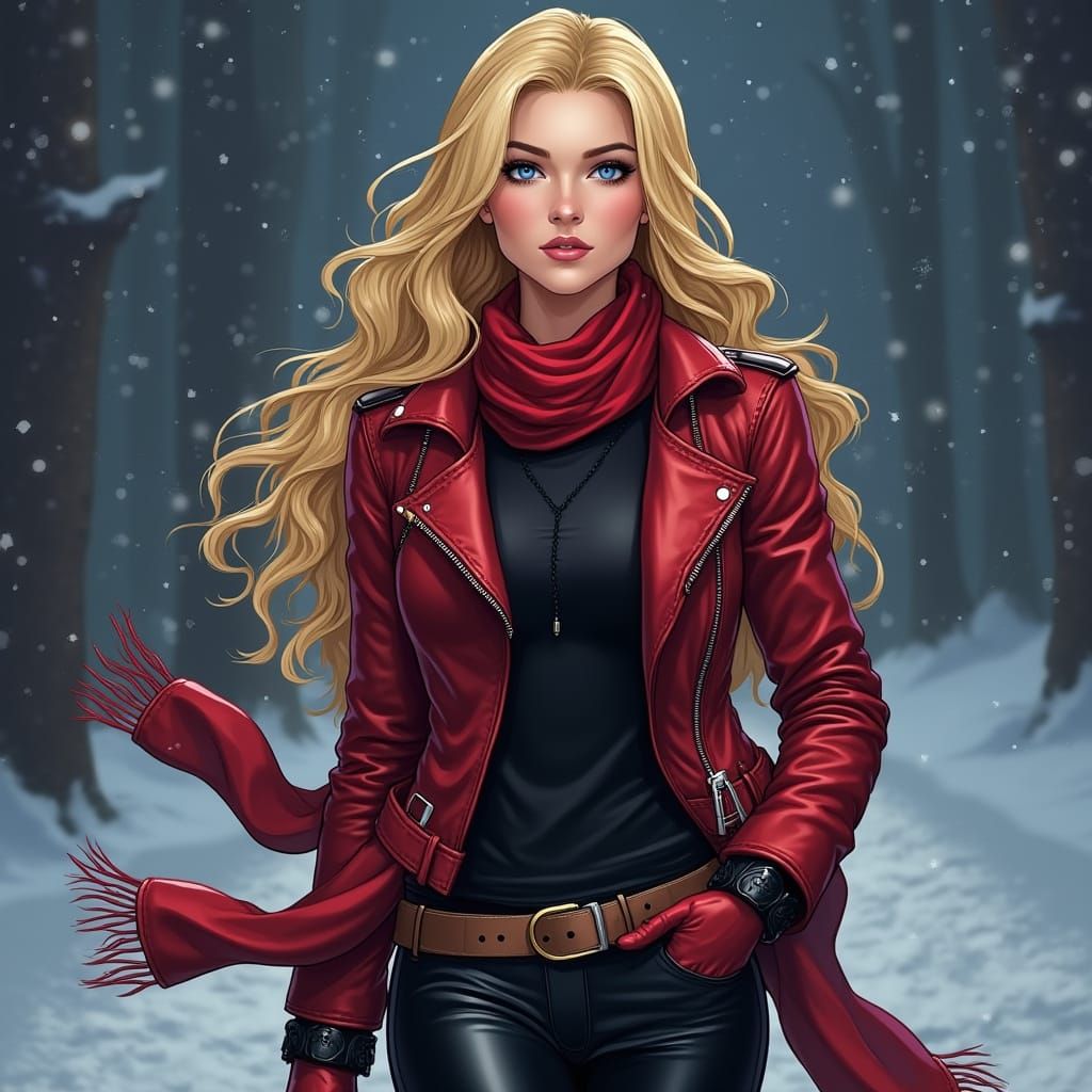 Kara Zor-El in Stylish Winter Outfit: Art Nouveau Style