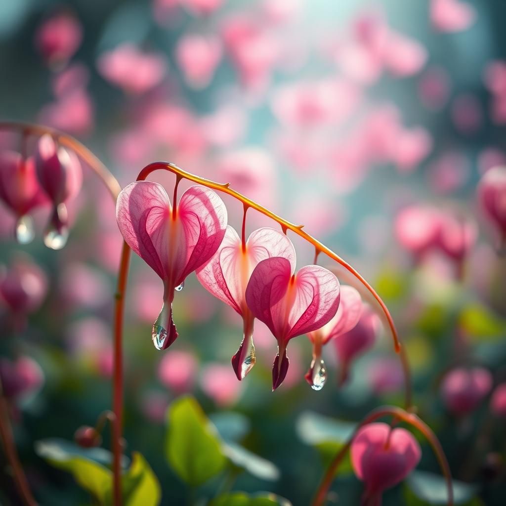 Bleeding Heart Flowers in Surreal Digital Painting