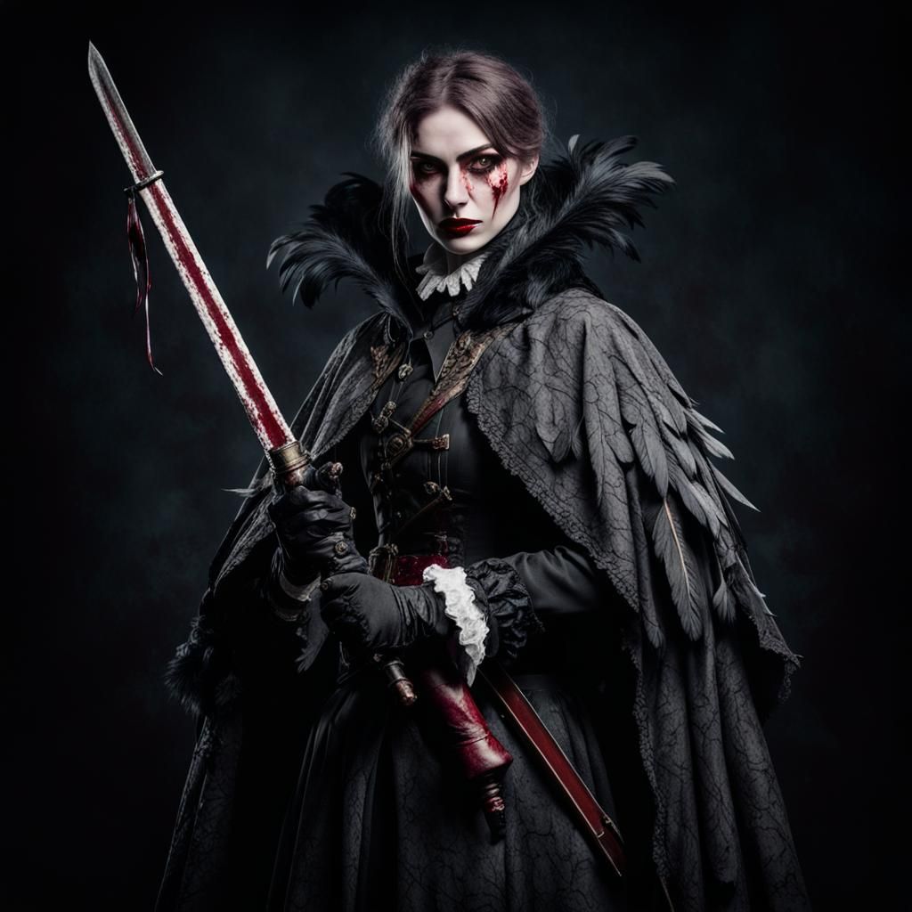 Victorian Hunter in Bloodborne-Inspired Dark Style