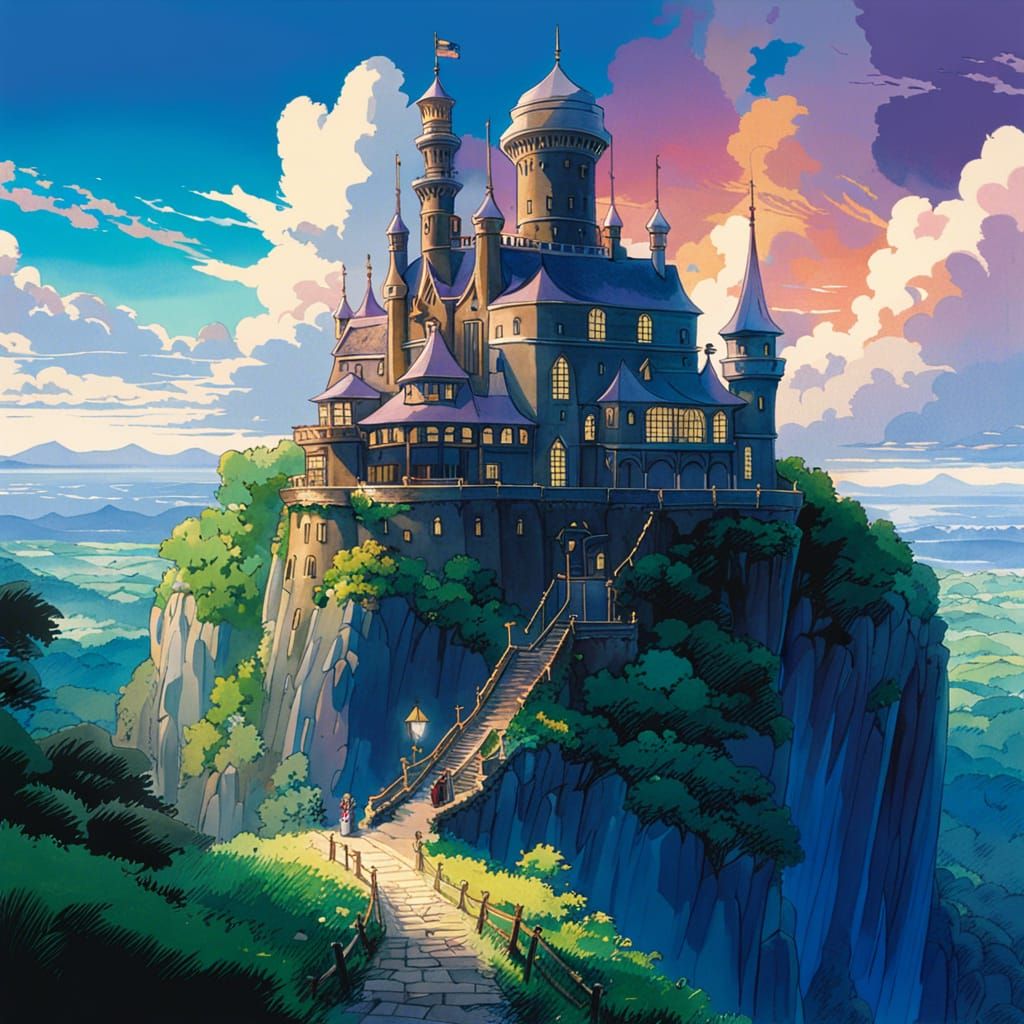 Top Hat Castle in Anime Key Visual Style