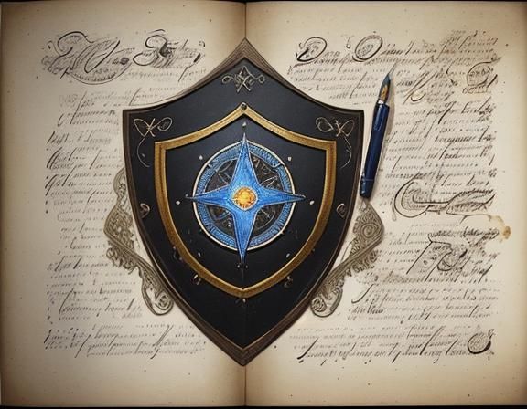 Antique Shield Diagram with Arcane Symbols