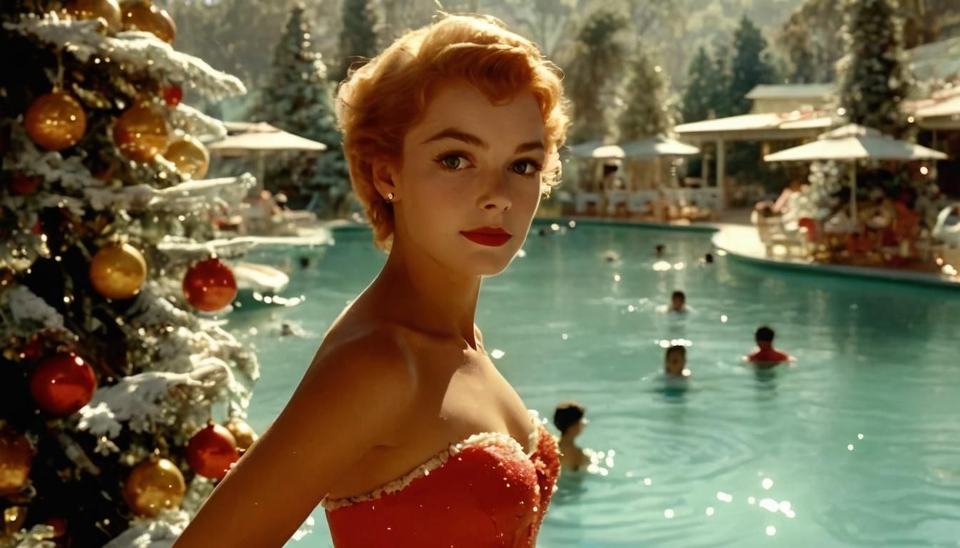 Vintage Australian Christmas with Santa, 1950s Style