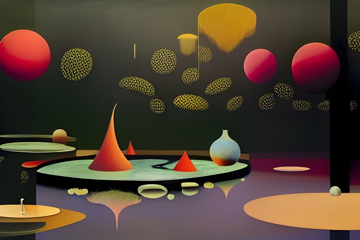 Cosmic Hot Springs in Abstract Expressionism Style