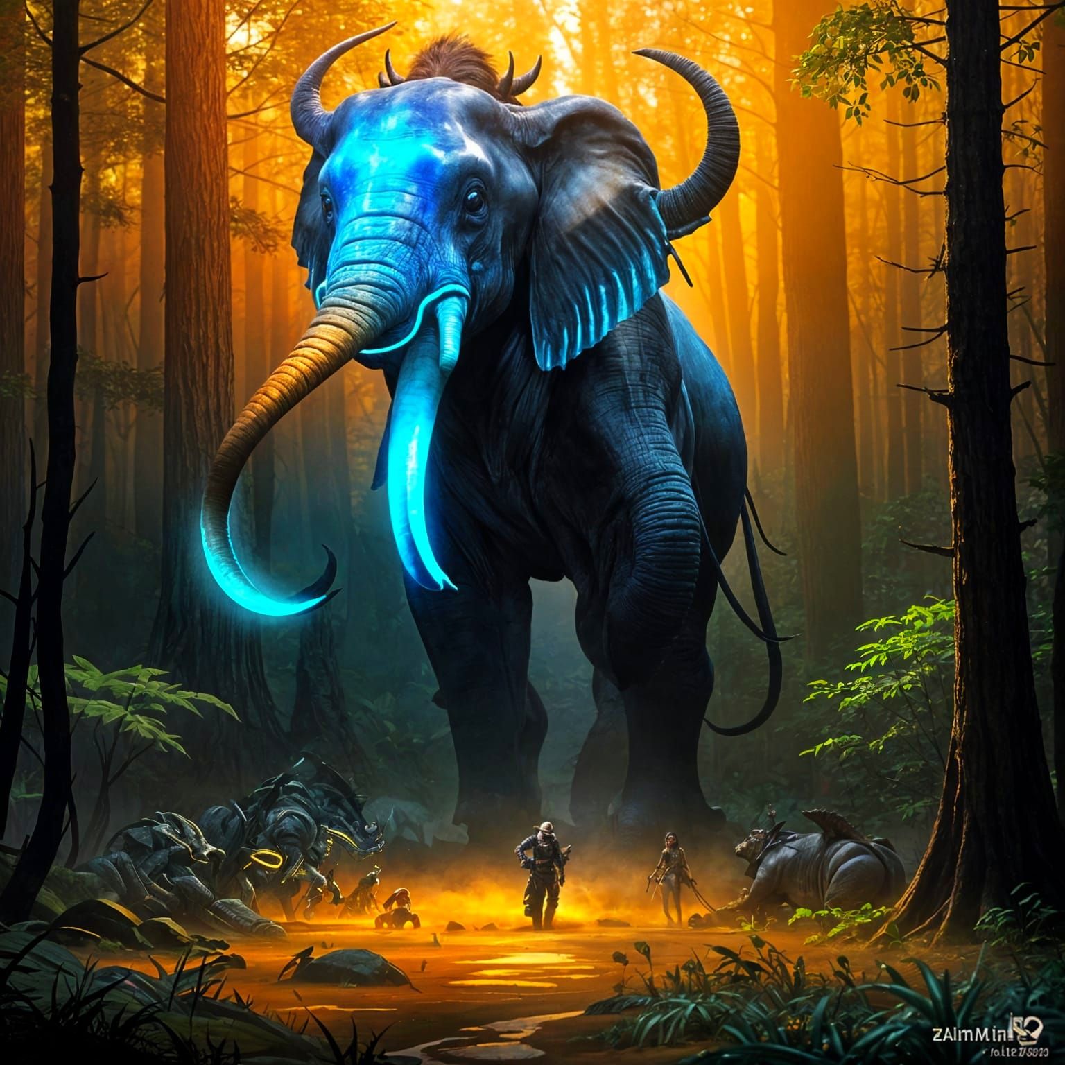 Tusker and Rooter: A Whimsical Illustration