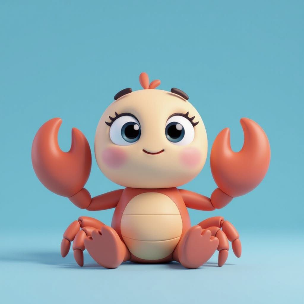 Cute Baby Crab Zodiac Art for Cancer