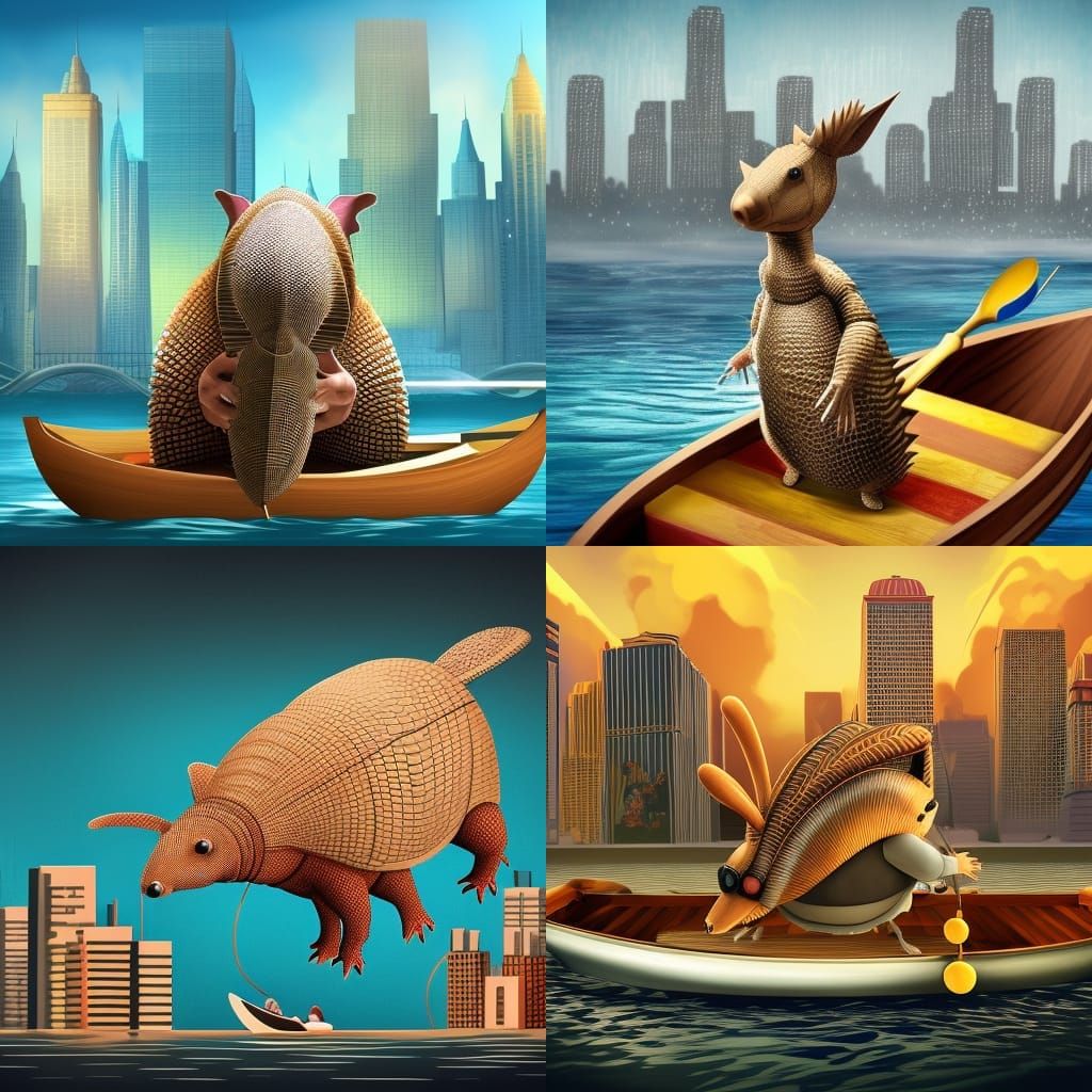 Armadillo in Suit with Cake, Hyperrealistic Art